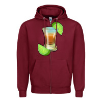 Burgundy Tequila Shot Zipper Hoodie - Jasminsmagicworld