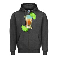 Charcoal Heather Tequila Shot Zipper Hoodie - Jasminsmagicworld
