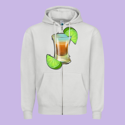 Tequila Shot Zipper Hoodie Designed By Jasminsmagicworld