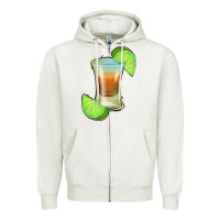 Oatmeal Heather Tequila Shot Zipper Hoodie - Jasminsmagicworld
