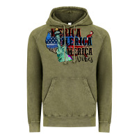 Vintage Olive Merica Merica Merica vibes 4th of july Vintage Hoodie - CowGirlArtShop