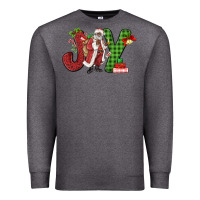 Charcoal Heather Joy Black Santa Premium Sweatshirt - MaliasSmallBusiness