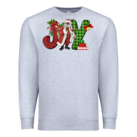 Heather Grey Joy Black Santa Premium Sweatshirt - MaliasSmallBusiness