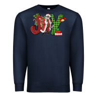 Navy Joy Black Santa Premium Sweatshirt - MaliasSmallBusiness
