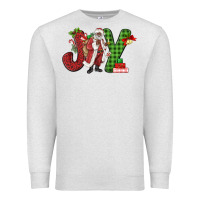 Oatmeal Heather Joy Black Santa Premium Sweatshirt - MaliasSmallBusiness