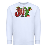 White Joy Black Santa Premium Sweatshirt - MaliasSmallBusiness
