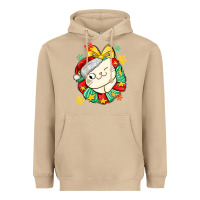 Mushroom Christmas wreaths cat Heavyweight Hoodie - MaliasSmallBusiness