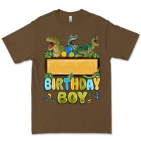 Cacao customized dinosaur birthday boy Premium Tee - MaliasSmallBusiness