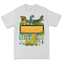Dove Grey customized dinosaur birthday boy Premium Tee - MaliasSmallBusiness
