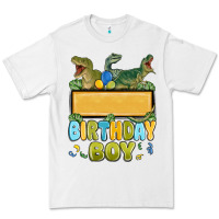 White customized dinosaur birthday boy Premium Tee - MaliasSmallBusiness