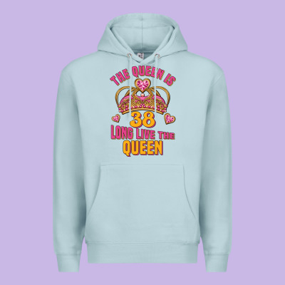 The Queen Is 38 Long Live The Queen Premium Hoodie Designed By Jasminsmagicworld