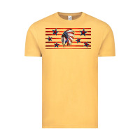 Vintage Mustard patriotic native american headdress 16oz libbey cup Vintage Tee - HRA Design Shop