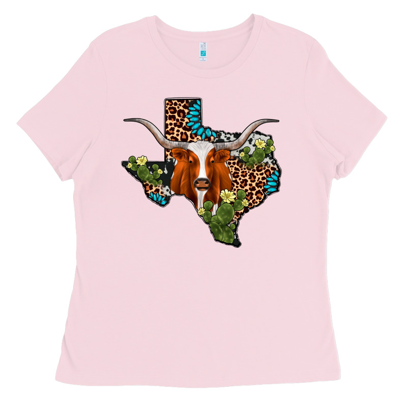 Longhorn Texas Map Ladies Tee by AdoDesignShop | Teevron