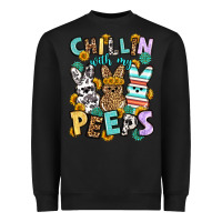 Black Chillin with my peeps Easter Heavyweight Sweatshirt - OliviaCreatesArt