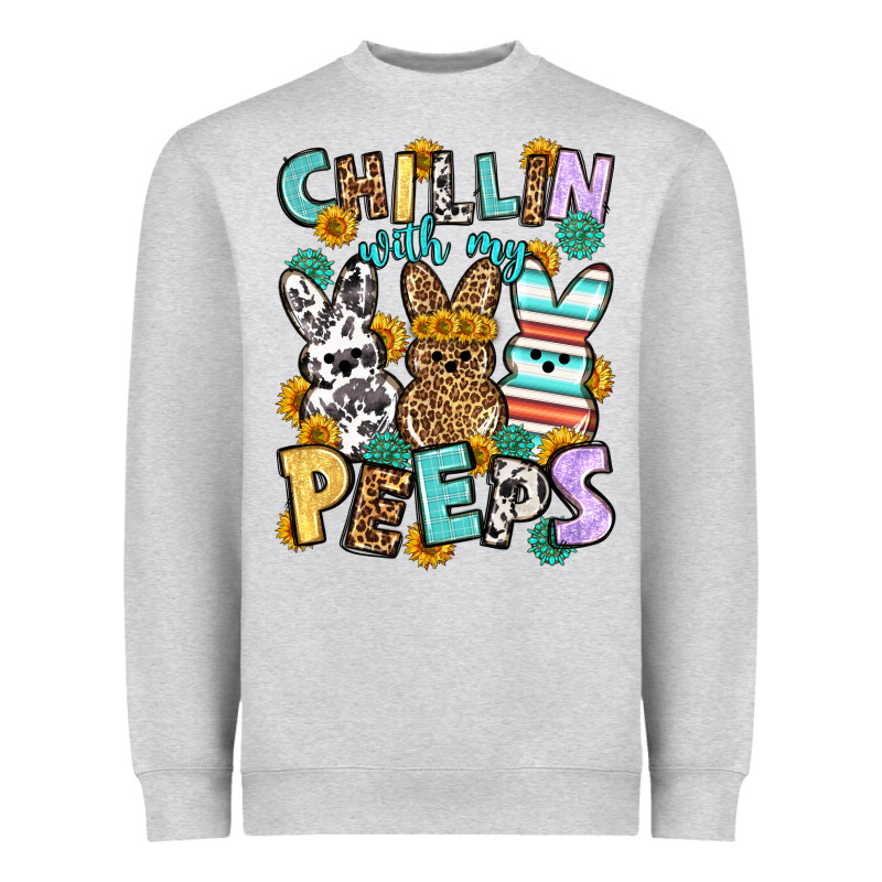 Chillin With My Peeps Easter Heavyweight Sweatshirt by OliviaCreatesArt | Teevron