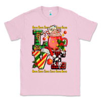 Bubblegum Pink love with coffee cup and christmas lights Classic Tee - AdoDesignShop