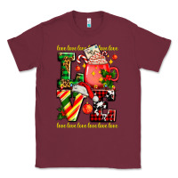 Burgundy love with coffee cup and christmas lights Classic Tee - AdoDesignShop
