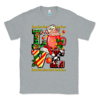 Heather Grey love with coffee cup and christmas lights Classic Tee - AdoDesignShop