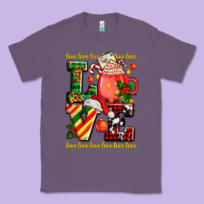 Love With Coffee Cup And Christmas Lights Classic Tee Designed By Adodesignshop
