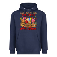Navy all i want for christmas is pan dulce Heavyweight Hoodie - MaliasSmallBusiness
