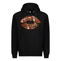 Black football lips Premium Hoodie - AdoDesignShop