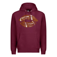 Burgundy football lips Premium Hoodie - AdoDesignShop