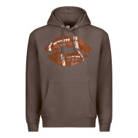 Coffee football lips Premium Hoodie - AdoDesignShop