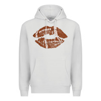 Dove Grey football lips Premium Hoodie - AdoDesignShop