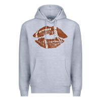 Heather Grey football lips Premium Hoodie - AdoDesignShop