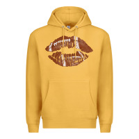 Mustard football lips Premium Hoodie - AdoDesignShop