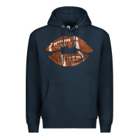 Navy football lips Premium Hoodie - AdoDesignShop