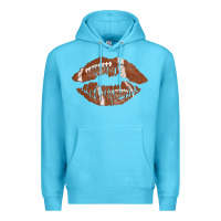 Ocean Blue football lips Premium Hoodie - AdoDesignShop