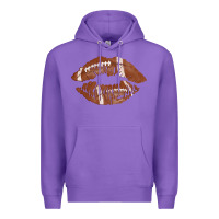 Purple football lips Premium Hoodie - AdoDesignShop