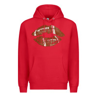 Red football lips Premium Hoodie - AdoDesignShop