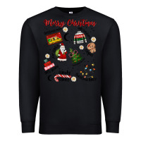 Black Merry Christmas Premium Sweatshirt - MaliasSmallBusiness