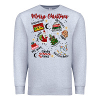 Heather Grey Merry Christmas Premium Sweatshirt - MaliasSmallBusiness