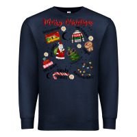Navy Merry Christmas Premium Sweatshirt - MaliasSmallBusiness