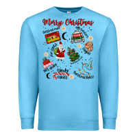 Ocean Blue Merry Christmas Premium Sweatshirt - MaliasSmallBusiness