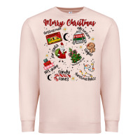 Pale Pink Merry Christmas Premium Sweatshirt - MaliasSmallBusiness