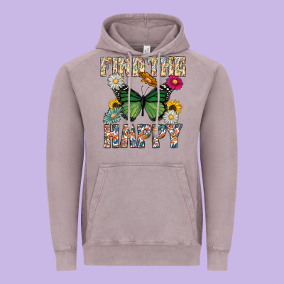 Kind The Happy Vintage Hoodie Designed By Cowhidedigitalart