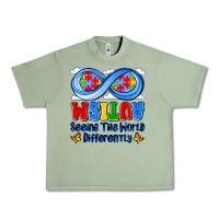 Oil Green autism infinity seeing the world differently Urban Heavy Tee - JahusDesignShop