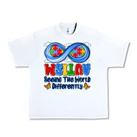 White autism infinity seeing the world differently Urban Heavy Tee - JahusDesignShop