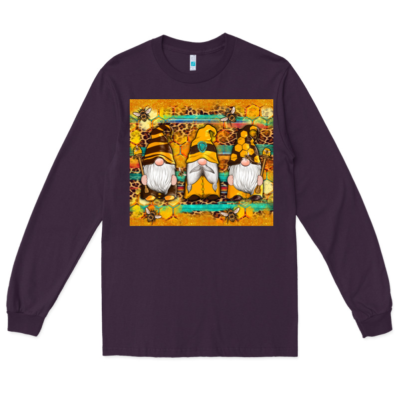 Western Bee Gnomes  Honeycomb  Leopard Turquoise Wooden Serape Long Sleeve Tee by Artiststas | Teevron
