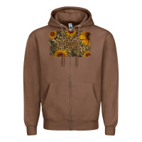 Chestnut Camouflage Leopard Sunflower Background Zipper Hoodie - Jasminsmagicworld