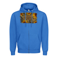 True Royal Camouflage Leopard Sunflower Background Zipper Hoodie - Jasminsmagicworld