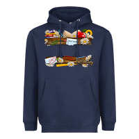 Navy floral teacher custom name Heavyweight Hoodie - NancyCooperArtShop