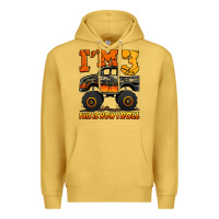 Antique Gold i'm three this is how i roll monster truck birthday Premium Hoodie - Jasminsmagicworld