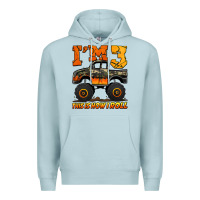 Blue Mist i'm three this is how i roll monster truck birthday Premium Hoodie - Jasminsmagicworld