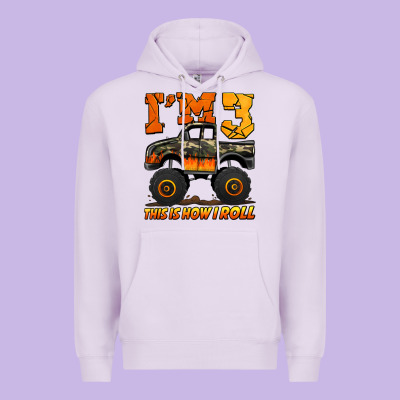 I'm Three This Is How I Roll Monster Truck Birthday Premium Hoodie Designed By Jasminsmagicworld