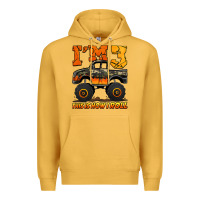 Mustard i'm three this is how i roll monster truck birthday Premium Hoodie - Jasminsmagicworld